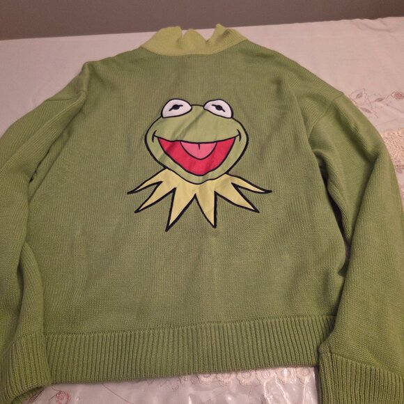 Vintage Disney's The Muppets Kermit the Frog Cardigan - Picture 6 of 12